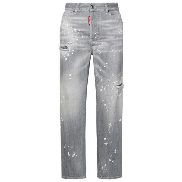 Dsquared2 Grey Cotton Blend Jeans Women